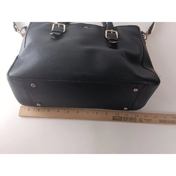 KATE SPADE Black Leather COVE Street GOLDIE Tote Handbag Crossbody Strap - Picture 10 of 16